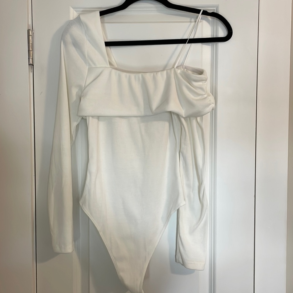 White One Shoulder Bodysuit